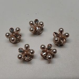 Pearl and glass, rose gold hair accessories